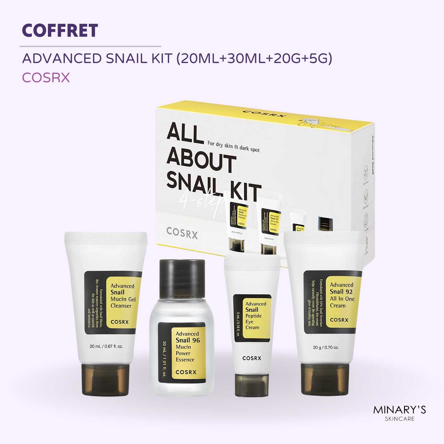 COSRX - ADVANCED SNAIL KIT (20ML+30ML+20G+5G) 55ML