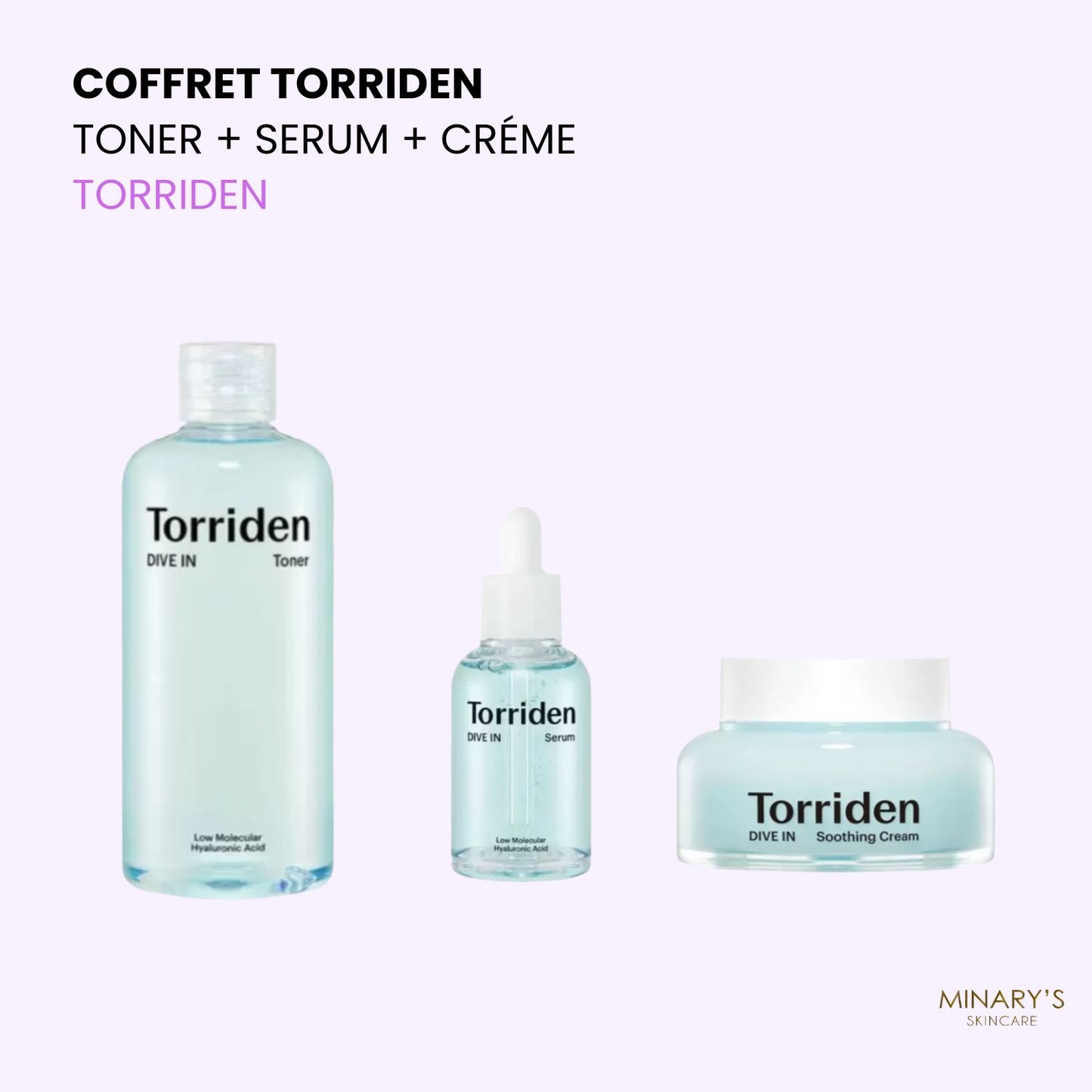 Pack TORRIDEN DIVE-IN – Toner + Sérum + Crème Acide Hyaluronique