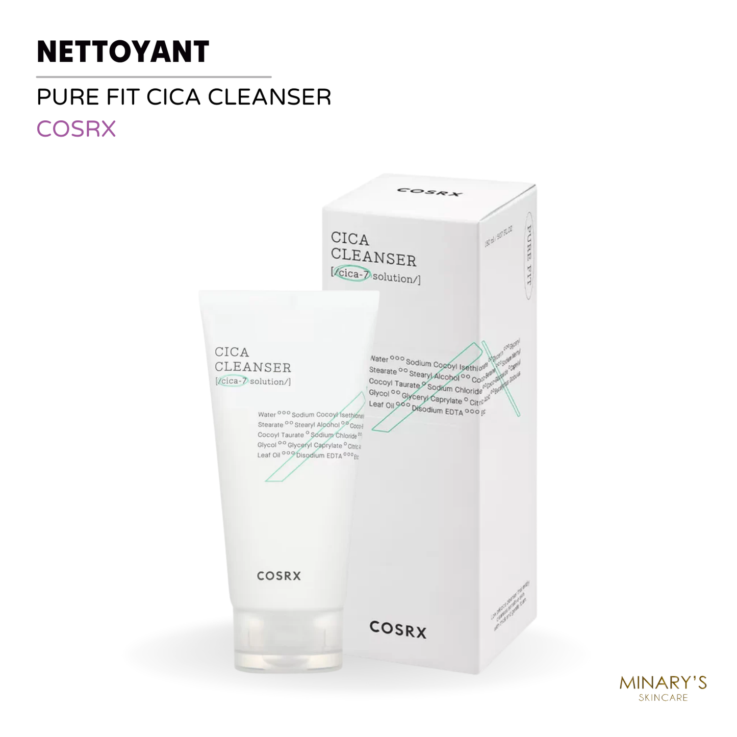 COSRX - Pure Fit Cica Cleanser : Nettoie en douceur et apaise la peau - 150ml