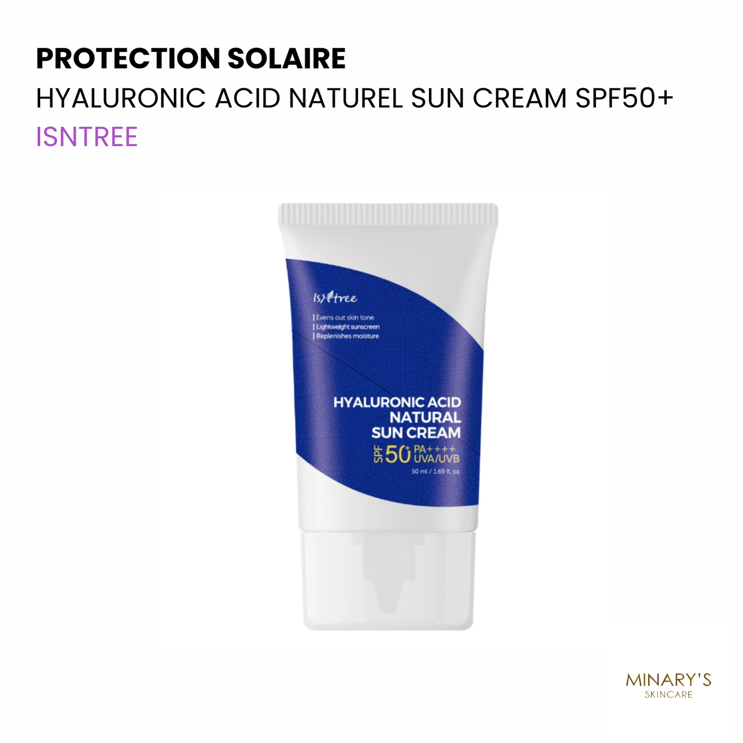 Isntree - Hyaluronic Acid Natural Sun Cream SPF50+ PA++++ 50ml