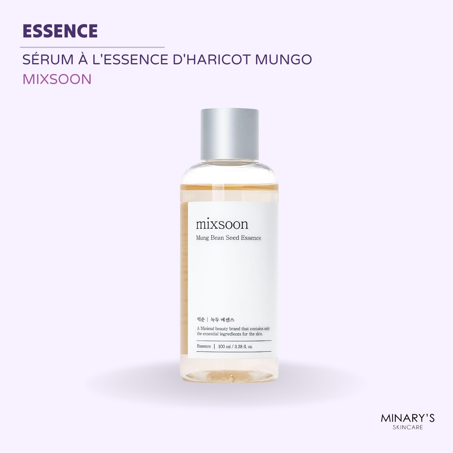 Mixsoon - Sérum à l'essence d'haricot mungo : Hydrate Apaise et Exfolie - 100ml