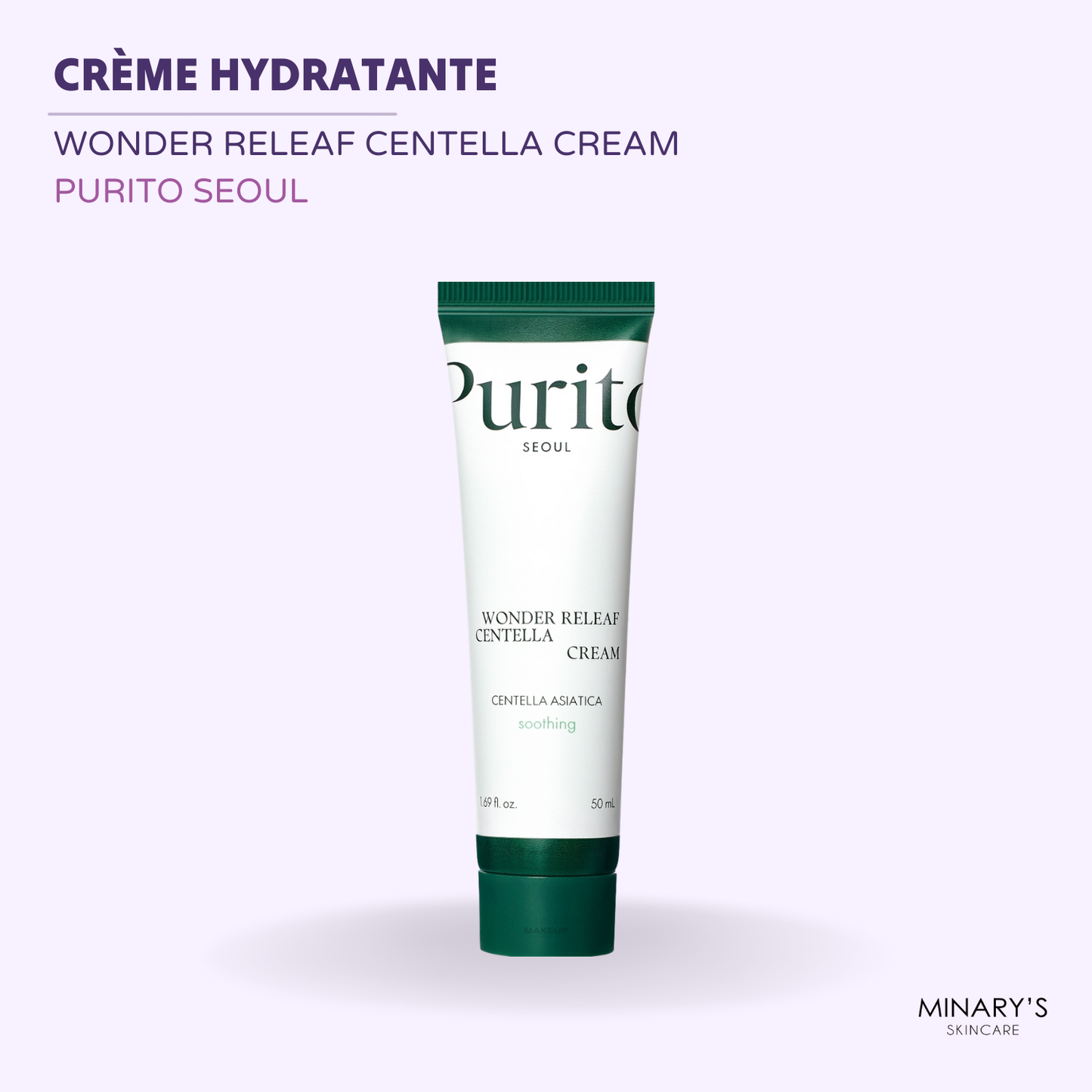Purito Seoul - Wonder Releaf Centella Cream : Hydratation et Réparation Intenses - 50ml