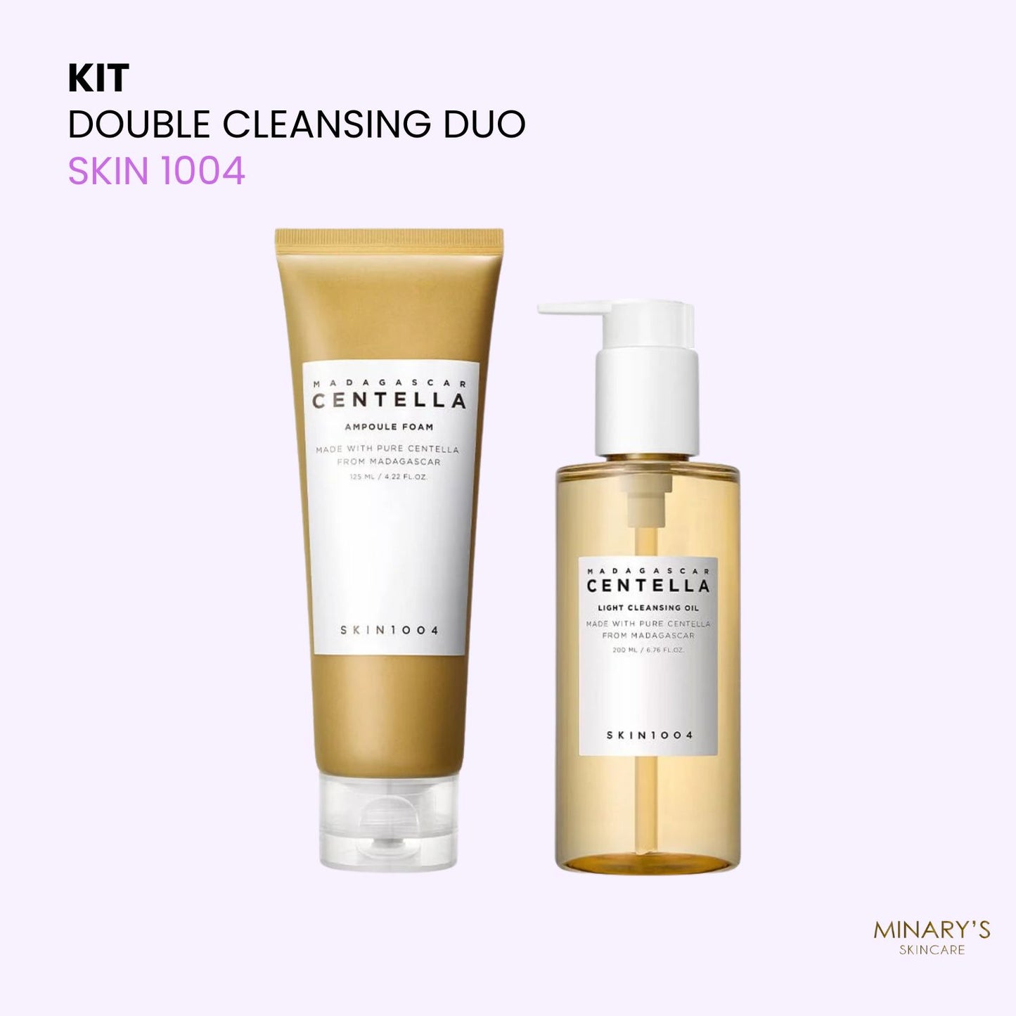 SKIN 1004 – Double Cleansing Duo (Huile 200ml + Nettoyant 125ml)