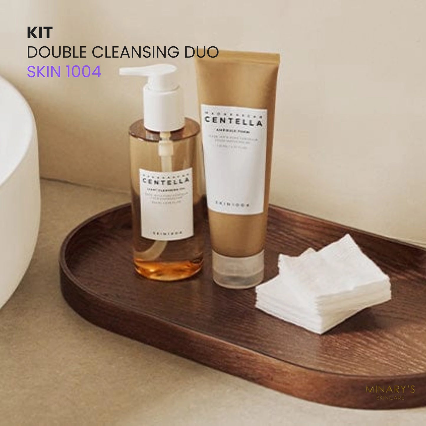 SKIN 1004 – Double Cleansing Duo (Huile 200ml + Nettoyant 125ml)