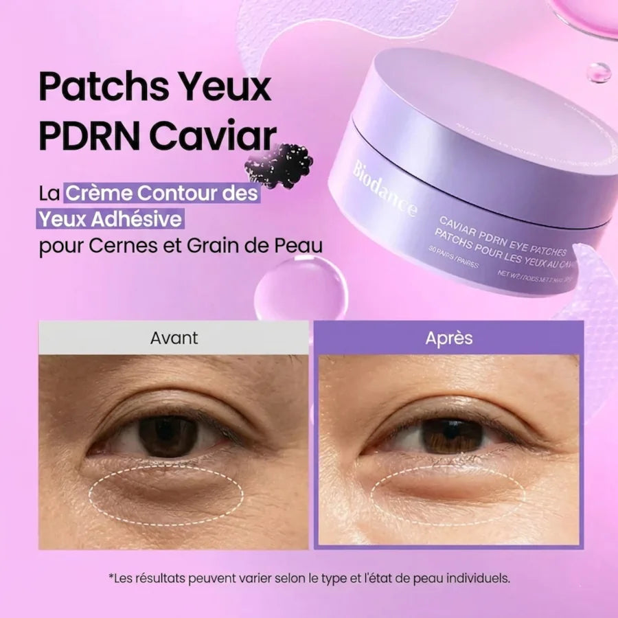 Biodance Caviar PDRN Eye Patches – Patchs Yeux Hydrogel Anti-Cernes au PDRN - 60 Patchs