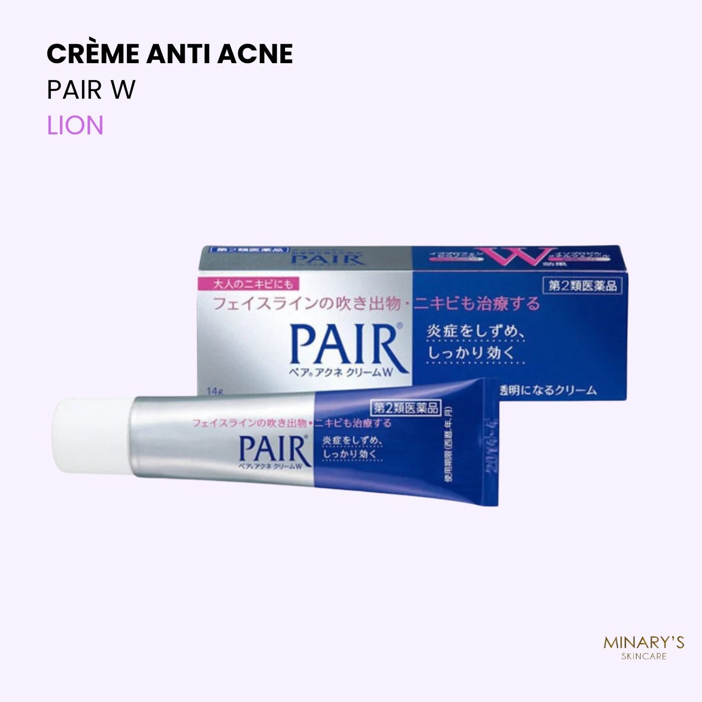 LION – Pair Acne Cream W : Crème Anti-Boutons Japonaise - 14g/24g