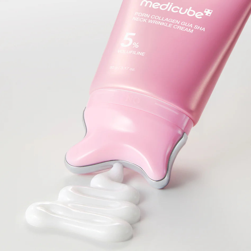 Medicube PDRN Collagen Gua Sha Neck Cream – Crème Cou & Décolleté au PDRN et Volufiline 5% | Gua Sha Intégré - 90g