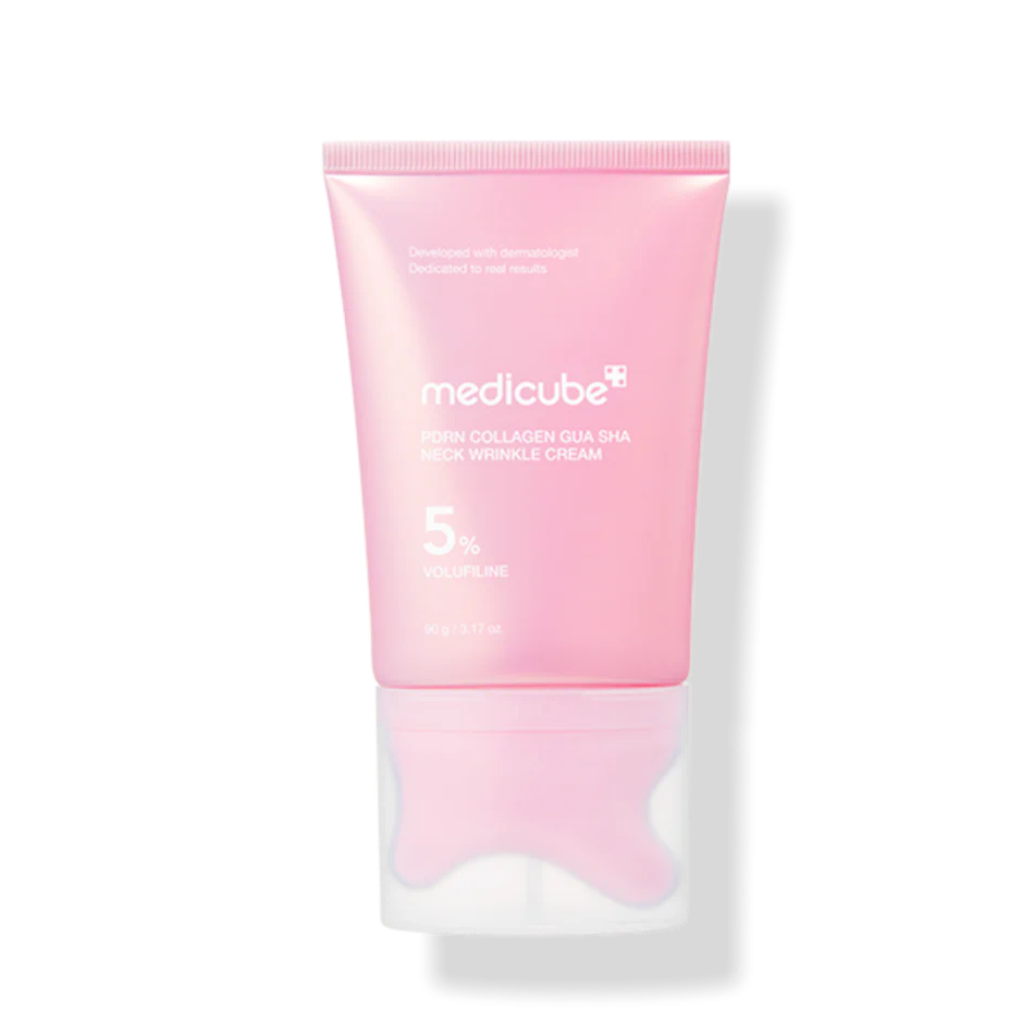 Medicube PDRN Collagen Gua Sha Neck Cream – Crème Cou & Décolleté au PDRN et Volufiline 5% | Gua Sha Intégré - 90g