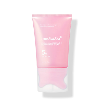 Medicube PDRN Collagen Gua Sha Neck Cream – Crème Cou & Décolleté au PDRN et Volufiline 5% | Gua Sha Intégré - 90g