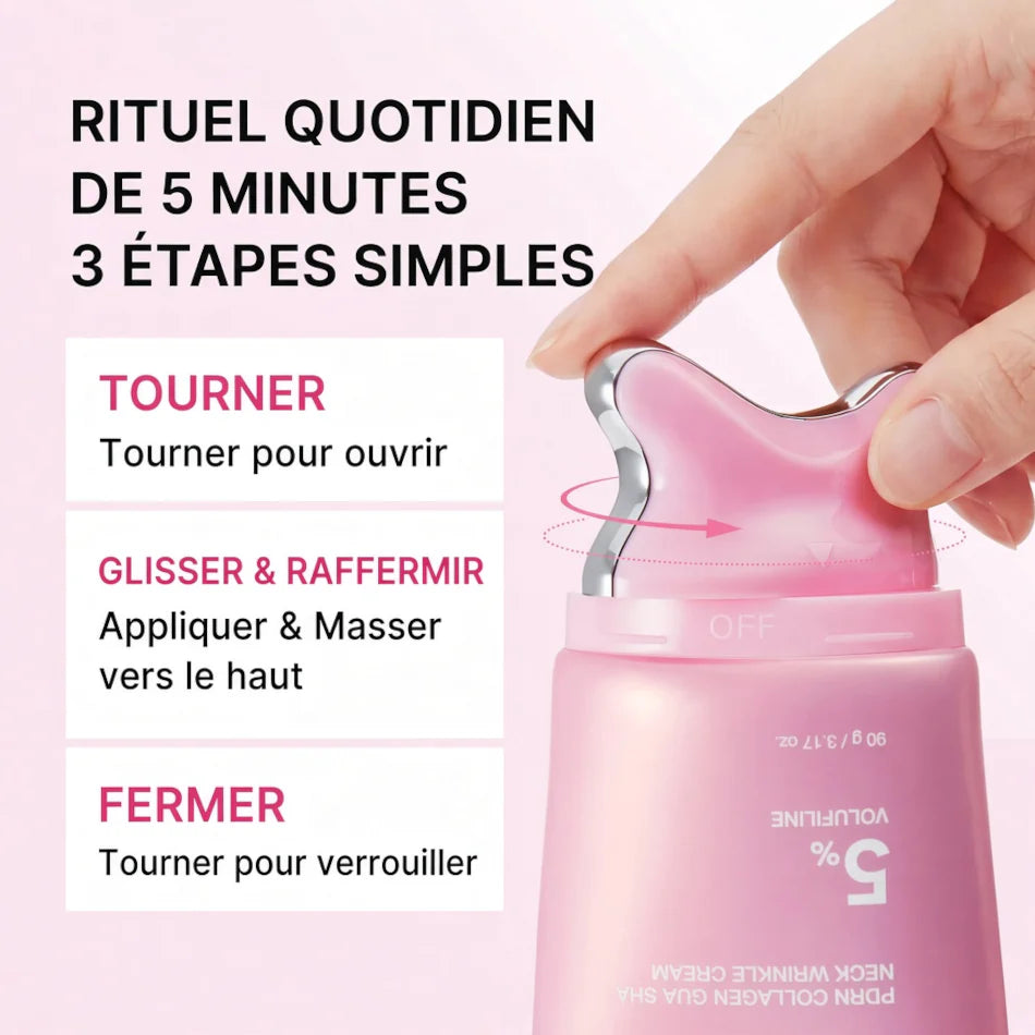 Medicube PDRN Collagen Gua Sha Neck Cream – Crème Cou & Décolleté au PDRN et Volufiline 5% | Gua Sha Intégré - 90g