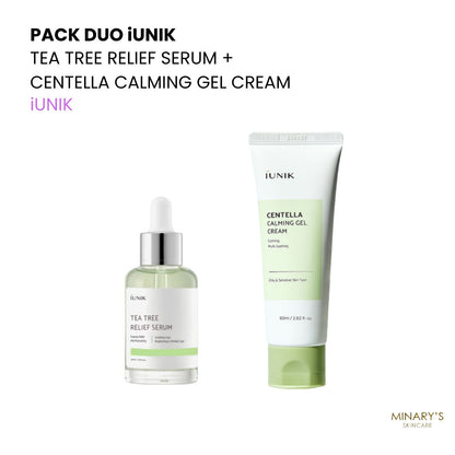 Pack Duo iUNIK – Tea Tree Relief Serum  50ml + Centella Calming Gel Cream 60ml