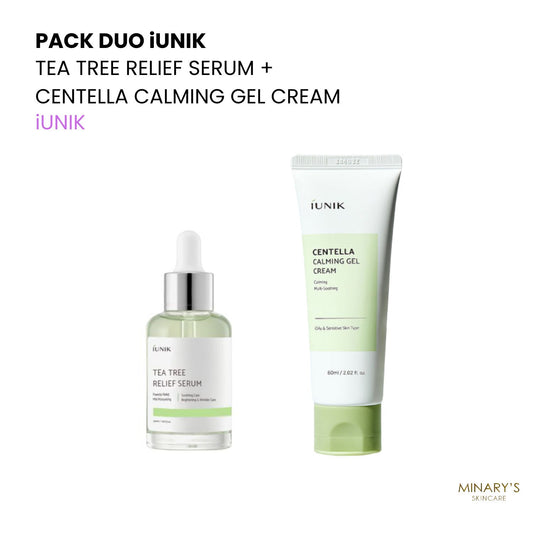 Pack Duo iUNIK – Tea Tree Relief Serum  50ml + Centella Calming Gel Cream 60ml