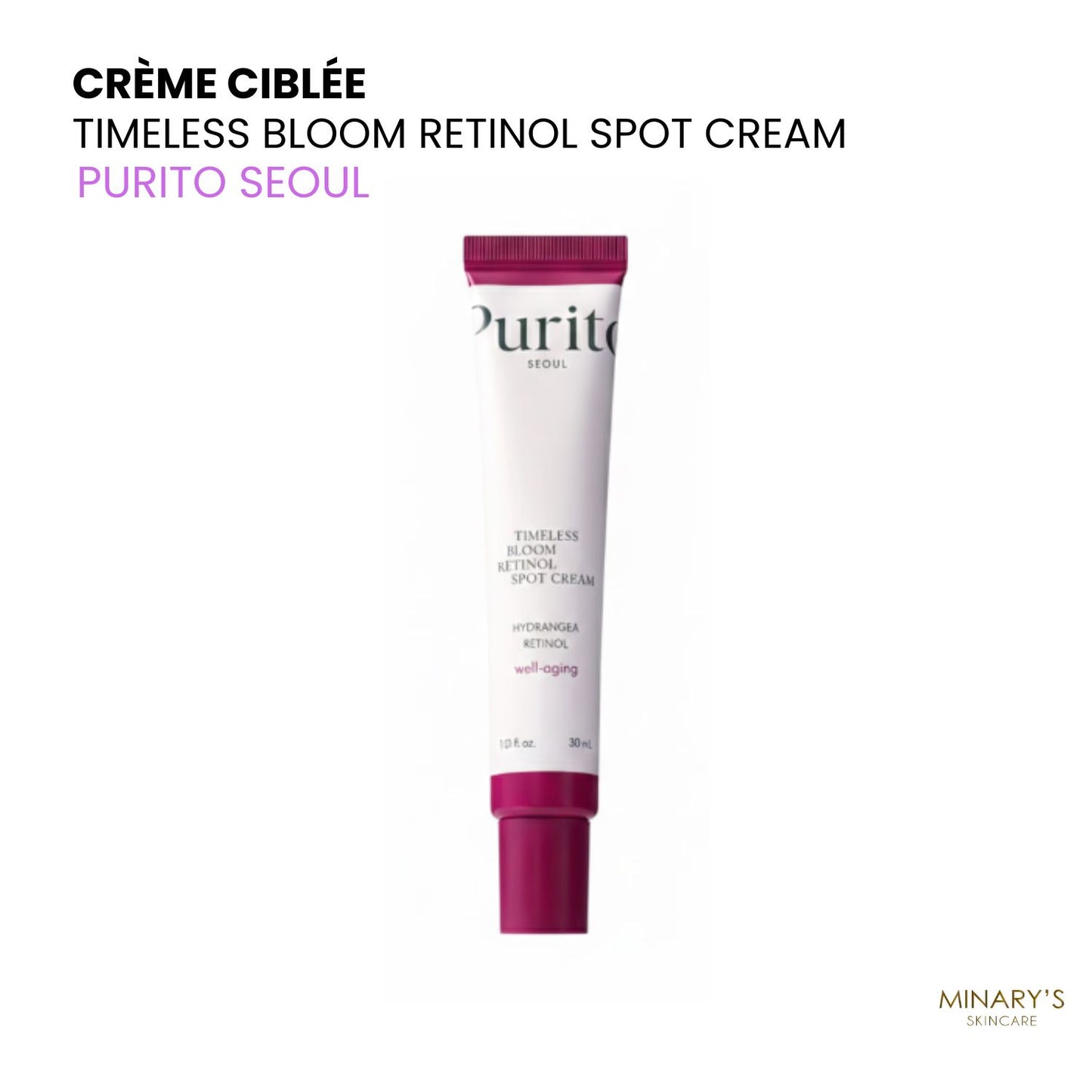 Purito Timeless Bloom Retinol Spot Cream 0.3% – Crème ciblée Anti-Taches & Ridules Jeju