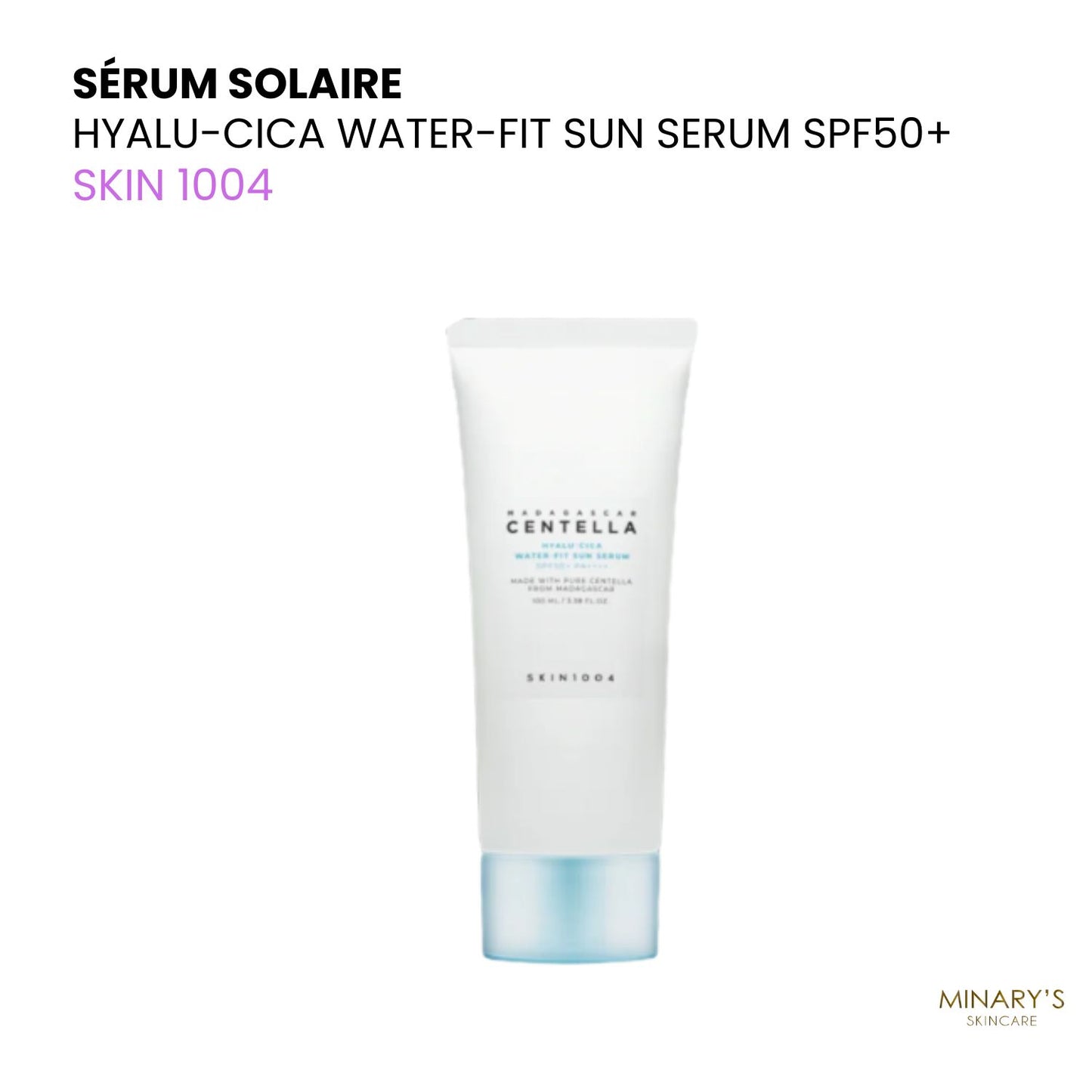 SKIN1004 Hyalu-Cica Water-Fit Sun Serum SPF50+ PA++++ – Sérum Solaire à la Centella - 50ml