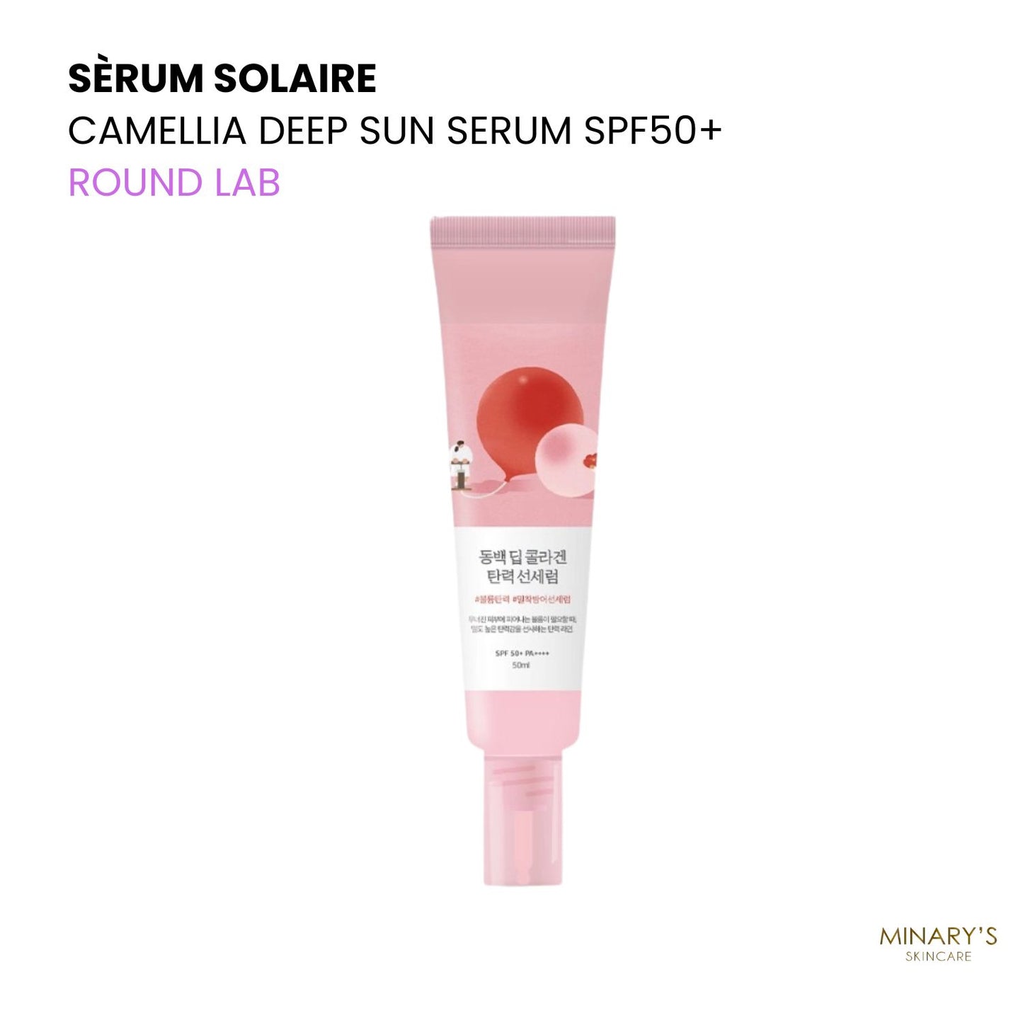 Round Lab – Camellia Deep Sun Serum SPF50+ PA++++ | Protection Anti-Âge - 50ml