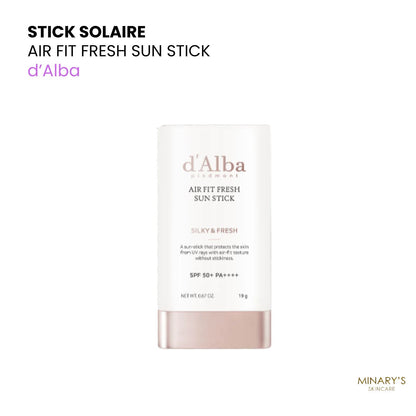 d'Alba – Air Fit Fresh Sun Stick SPF 50+ PA++++ | Stick Solaire Invisible - 19g