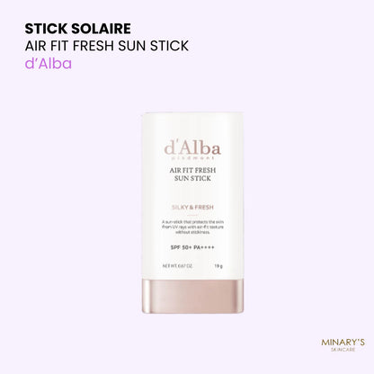 d'Alba – Air Fit Fresh Sun Stick SPF 50+ PA++++ | Stick Solaire Invisible - 19g
