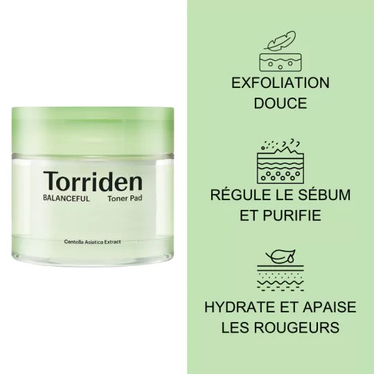 🌿 Torriden – Balanceful Disques Purifiants Cica 60 Pads