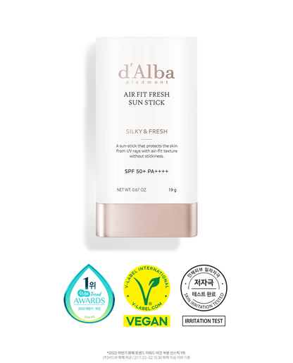d'Alba – Air Fit Fresh Sun Stick SPF 50+ PA++++ | Stick Solaire Invisible - 19g