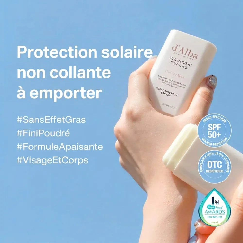 d'Alba – Air Fit Fresh Sun Stick SPF 50+ PA++++ | Stick Solaire Invisible - 19g