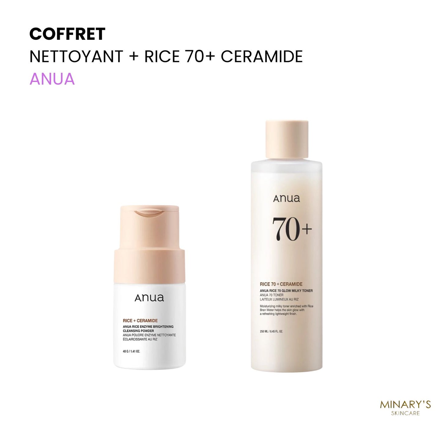 Pack ANUA –  Nettoyant + Toner Rice