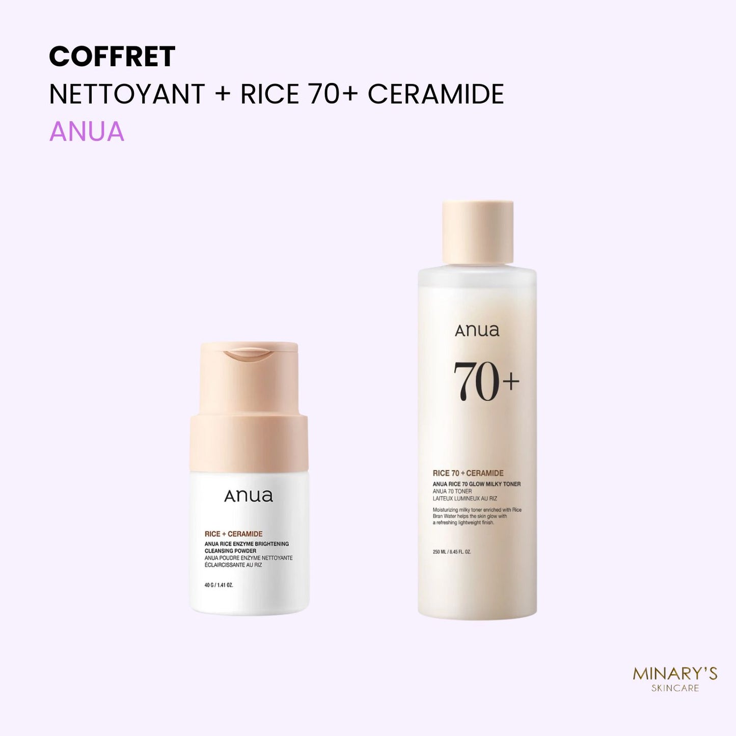 Pack ANUA –  Nettoyant + Toner Rice